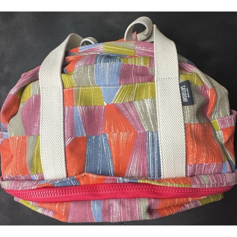 Kate Spade Saturday Canvas Weekender Bag Geometric Abstract Travel Tote Colorful
